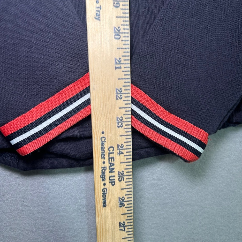 Saint + Sofia Jacket Womens 12 Navy Blue Striped Asymmetrical Organic Cotton Zip - Picture 8 of 9